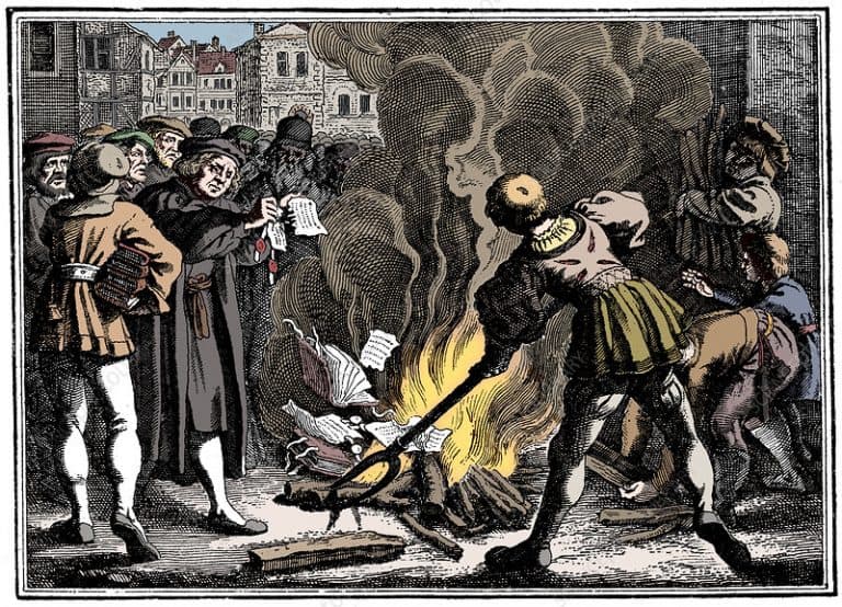 Martin Luther burning the Papal Bull, 1520