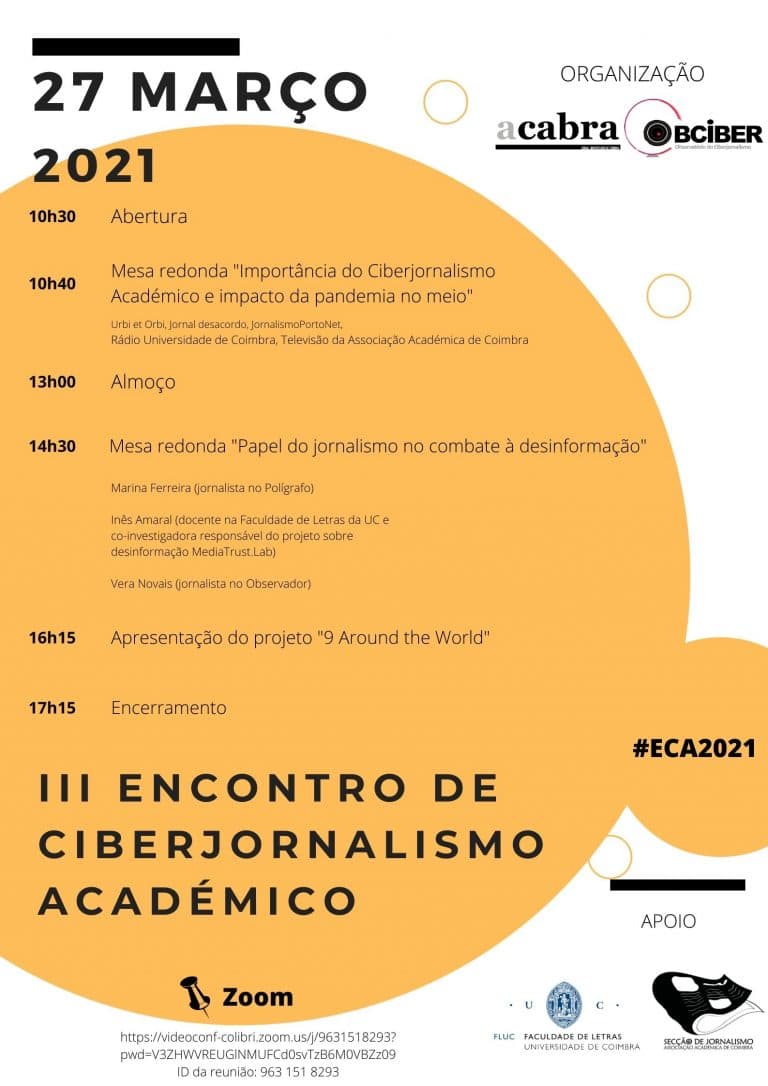 Fotografia: Cartaz 3º Encontro de Ciberjornalismo Académico